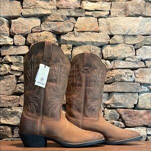 Ariat Brown Heeled Boots with Western Stitching